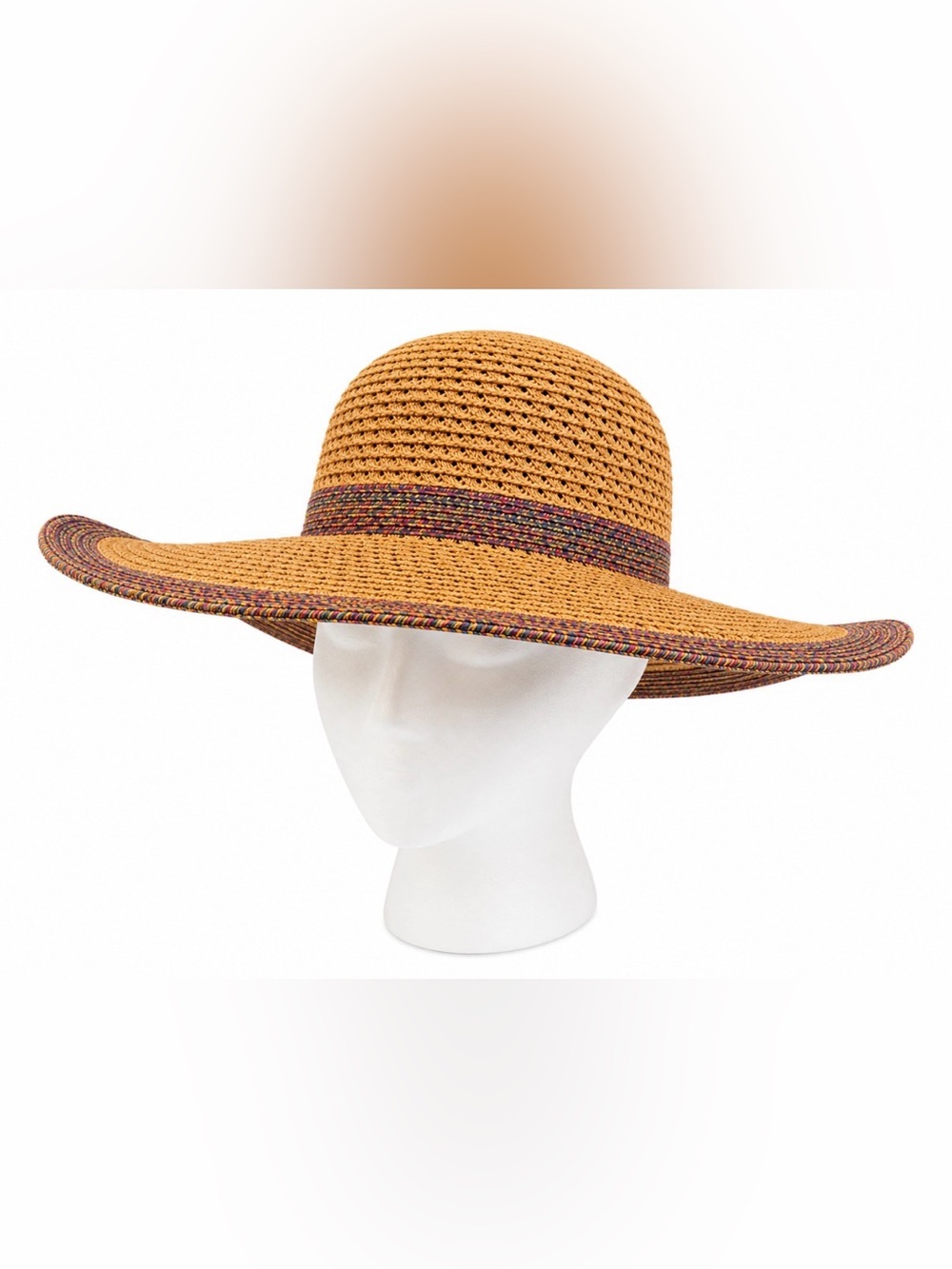 Target Wide-Brim Straw Sun Hat with Multicolor Band - Tan, Brown